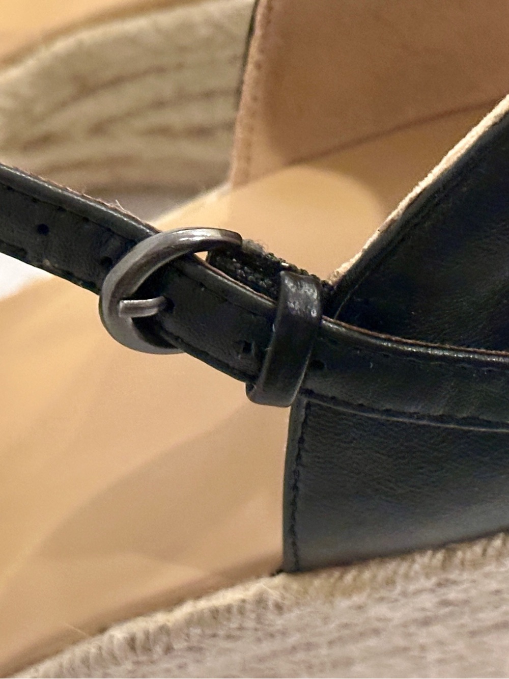 Naturalizer Black Espadrille Wedge Sandals Size 9.5 Comfort Shoes - Picture 13 of 16